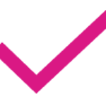 pink tick icon